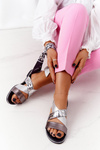 Leather Sandals With Drawstrings Silver Apulia