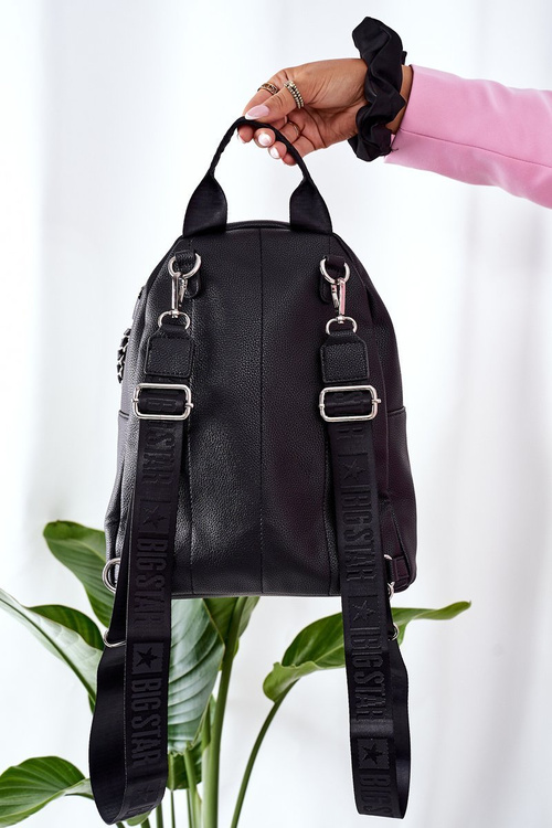 Leather Backpack Big Star II574080 Black