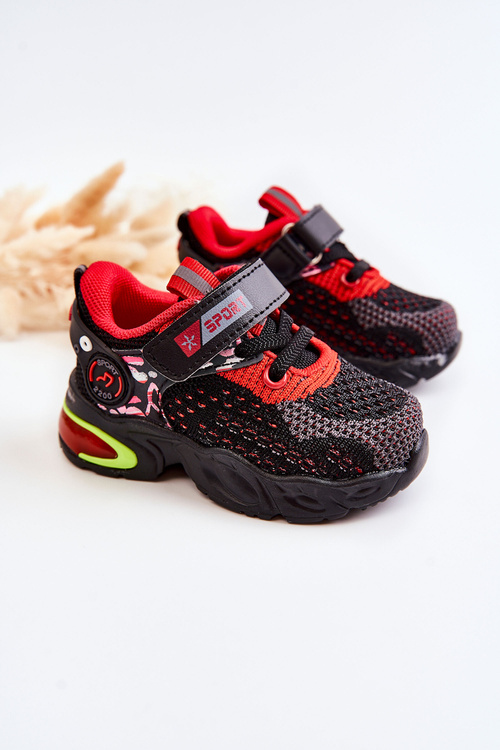 Children's Sport Shoes With Velcro Black and Red Lillo