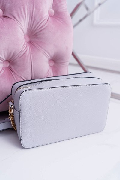Shoulder Handbag with Golden Chain Grey