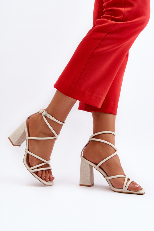 Sandals with Straps in Nude Herfiana
