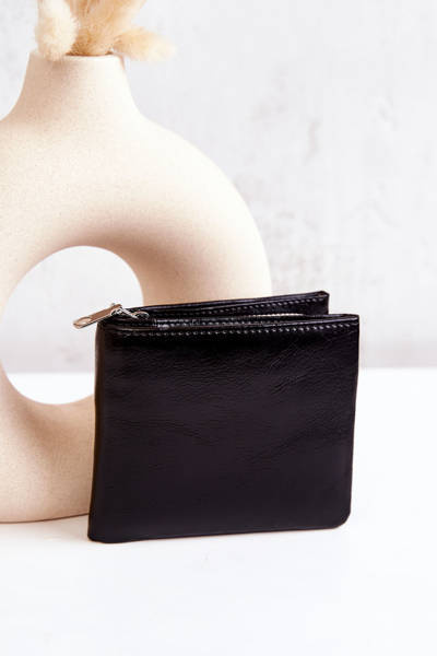 Mały Portfel Na Magnes Z Suwakiem Czarny Damaris