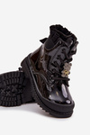 Girls' patent leather ankle boots with zipper black Felori
