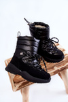 Children's Warm Snow Boots With Zipper Black Leena 