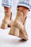 Suede Openwork boots Lewski Shoes 3165 Beige