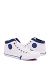 Men's Cross Jeans High Fabric Sneakers White DD1R4056