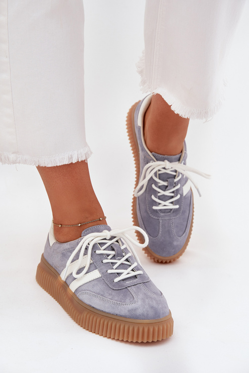 Suede Women's Platform Sneakers Blue Marisae