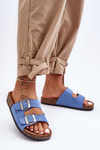 Women's Slippers On Cork Sole Blue Cortina