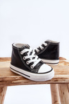 Children's Leather High Sneakers Black and white Marney