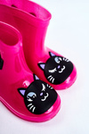 Children's Rubber Galoshes boots Pink Cat