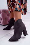 Women's Heeled Boots with Pointed Rivets Grey Snack