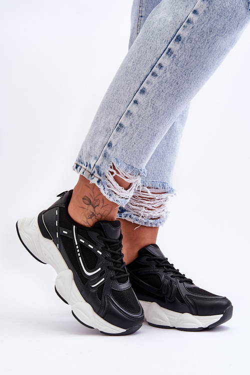 Buty Sportowe Sneakersy Damskie Czarne Feluci 88-57