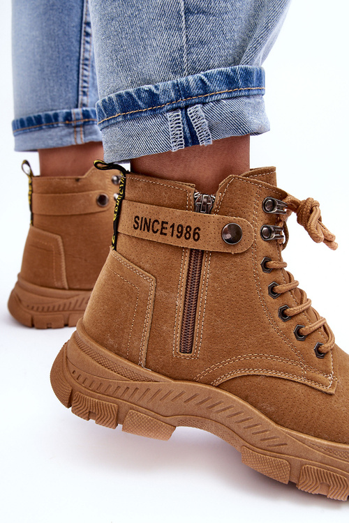 Women's Suede Lined Fur-Lined Boots Trapper Camel Jailina