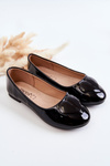 Lacquered Children's Ballerinas With Heart Black Corty