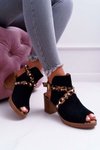 Lu Boo Women's Stiletto Sandals With Uppers Black 318-30 Fiode