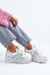 Blue Chunky Platform Sneakers Zazoo 2F-7033