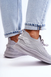 Buty Sportowe Damskie Wsuwane Materiałowe Szare Zauna C2002