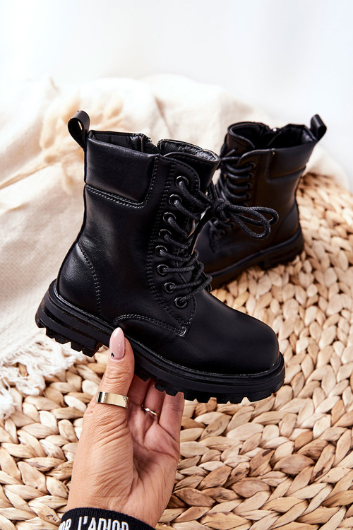 Classic Children's Zipper Boots Black Clarika