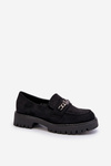 Black Suede Women's Moccasins with Decoration Loraleima