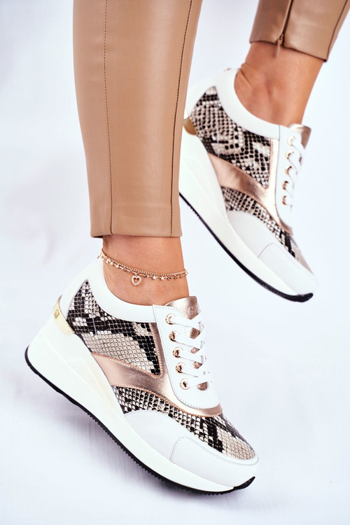 Leather Wedge Sneakers GOE GG2N3045 White