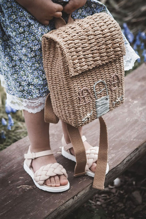 Children's Braided Sandals Pink Adella