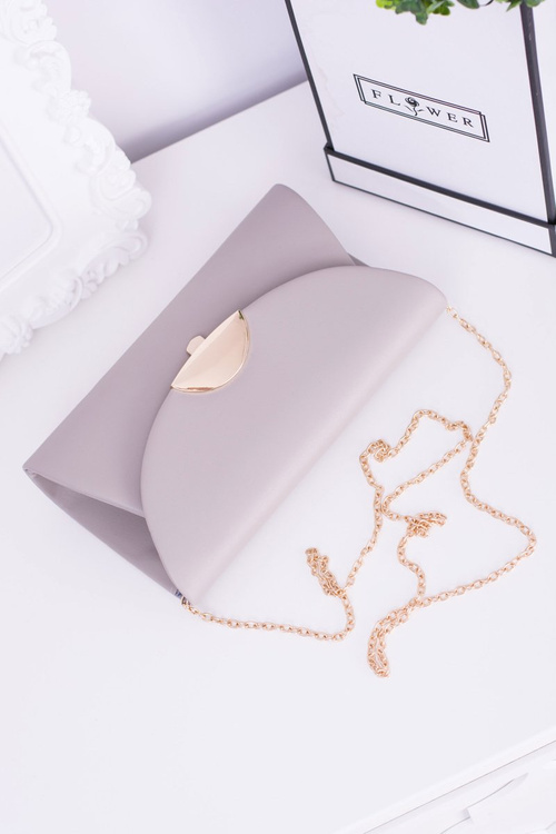 Grey Clutch Handbag on Chain