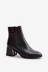 Elegant Warm Women Boots Made Of Natural Leather Black Vinceza 77106