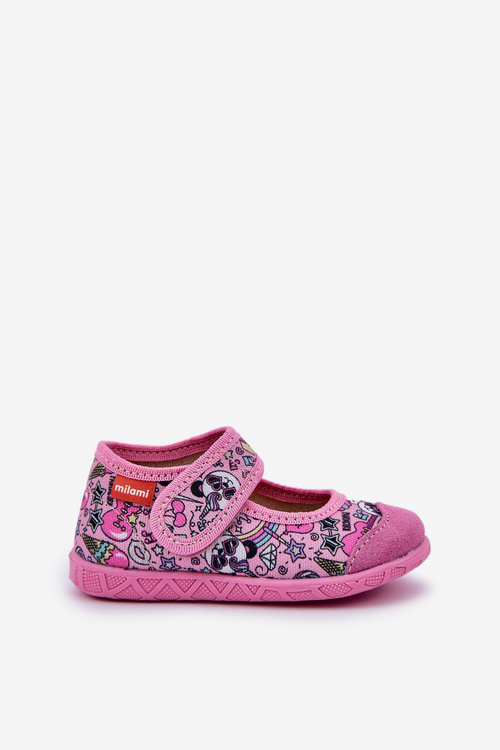 Children's Slippers Milami With Velcro In Pink Pandas Esnia