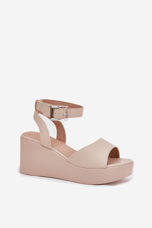 Wedge Heeled Women's Sandals Beige Efrina