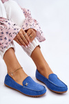 Women's Suede Loafers With Embellishments Blue Leah