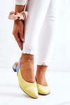 Leather Outdoor Ballerina High Heels Yellow and Blue Noreen