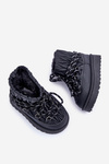 Children's Insulated Snow Boots With Thick Fur Black Nastira