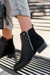 Classic Low Leather Boots Black Sotelia