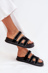 Women's Sandals With Decoration On The Platform Black Delyna