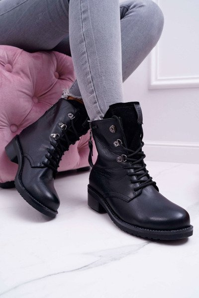 Women's Booties Workers Big Star Leather Black EE274506