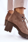 Women's Suede Boots Tied Bright brown Marianne