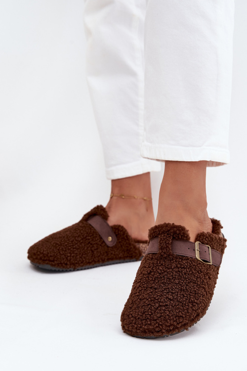 Women's slippers with fleece type lamb Brown Lorivine