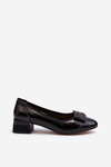 Black Patent Court Shoes with Block Heel Ilvanna