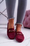 Women's Suede Comfort Moccasins Maroon Anzio
