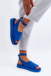 Comfortable Women's Platform Sandals in Blue Rubie