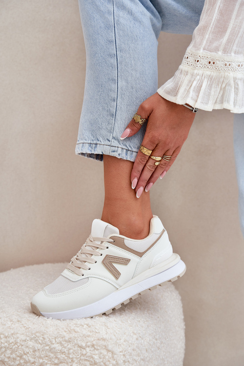 Women's Sports Shoes Made Of Eco Leather Beige Berieta