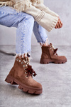 Suede Warm Boots With Pearls Brown Roco 