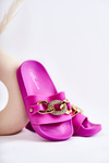 Children's Rubber Slippers With A Decorative Chain Fuchsia Suzie
