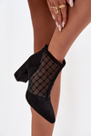 Women's High Heel Ankle Boots with Mesh D A LZ52 944 Black