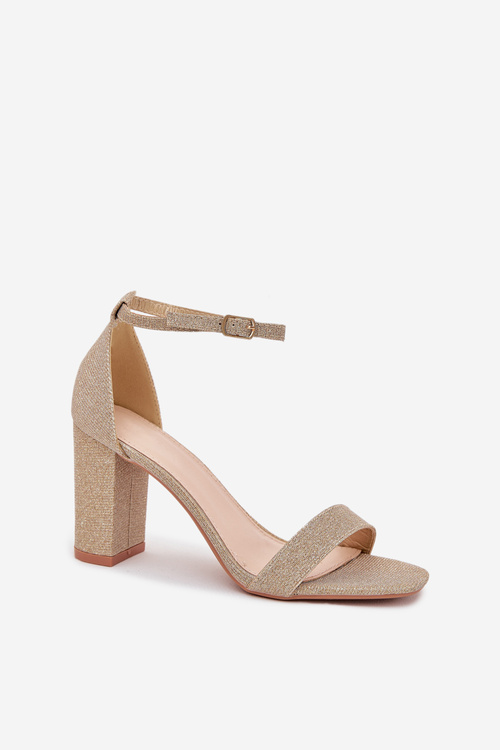 Shiny Women's Heeled Sandals Gold Kavina