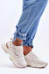 Buty Sportowe Sneakersy Damskie Beżowe Feluci 88-57