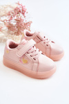 Children's Leather Sport Shoes With Velcro Pink Baylene