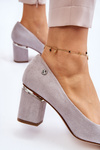 Classic Suede High Heel Pumps With Embellishments Grey Derren