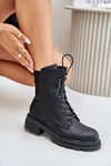 Insulated Worker Boots with Zipper Black Leairae