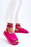 Comfortable Women's Sandals On The Platform Fuchsia Rubie